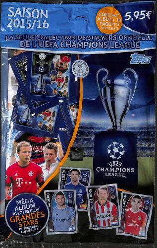 ALBUM PANINI VIDE CHAMPIONS LEAGUE 2015-16 + 10 PAQUETS